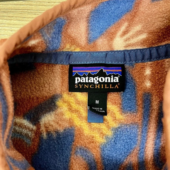 Patagonia Synchilla Snap-T Fleece Pullover Canyon Block Big Sisu Size M - Picture 5 of 10